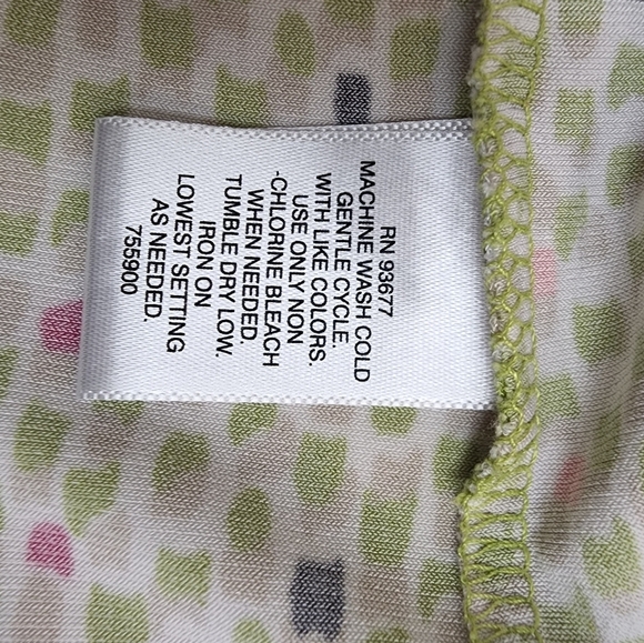 Liz Claiborne Key Hole Neck Sleeveless Lime Green Speckled Women's Top Size L - Picture 4 of 6